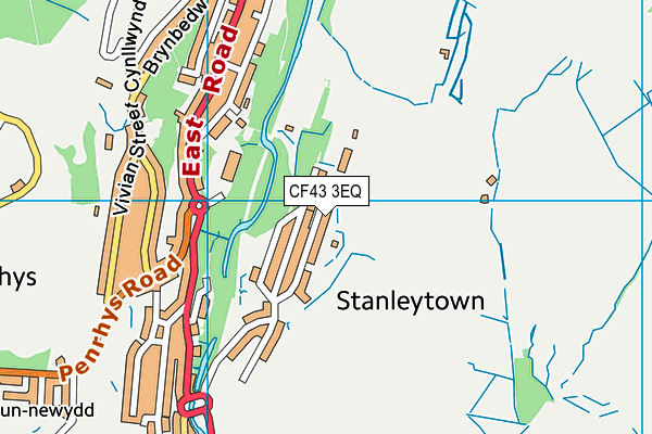 CF43 3EQ map - OS VectorMap District (Ordnance Survey)