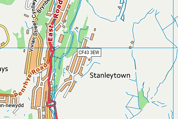 CF43 3EW map - OS VectorMap District (Ordnance Survey)