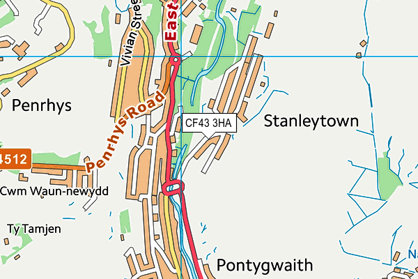 CF43 3HA map - OS VectorMap District (Ordnance Survey)