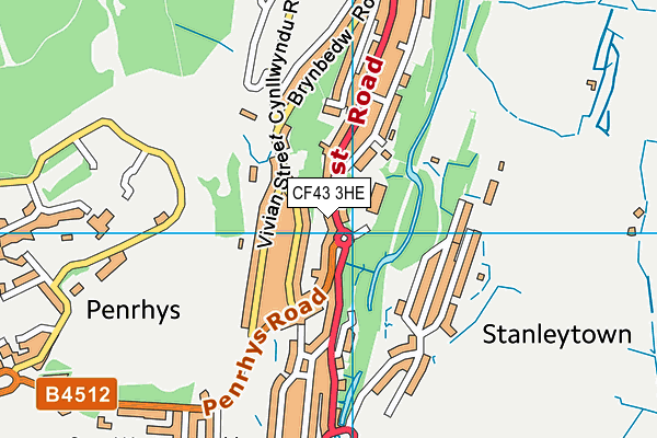 CF43 3HE map - OS VectorMap District (Ordnance Survey)