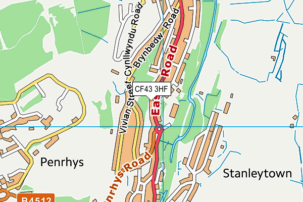 CF43 3HF map - OS VectorMap District (Ordnance Survey)