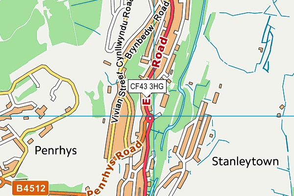 CF43 3HG map - OS VectorMap District (Ordnance Survey)