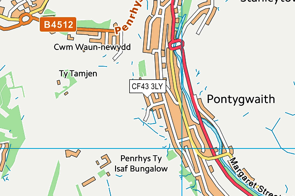 Pontygwaith Primary School map (CF43 3LY) - OS VectorMap District (Ordnance Survey)