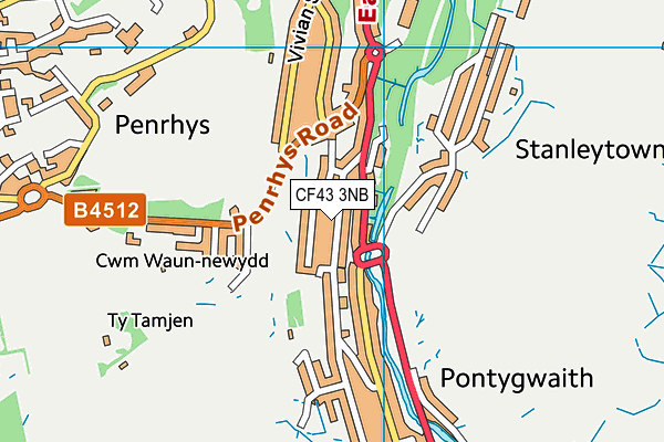 CF43 3NB map - OS VectorMap District (Ordnance Survey)