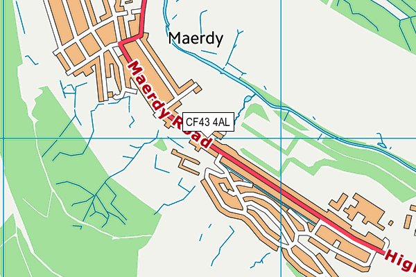 CF43 4AL map - OS VectorMap District (Ordnance Survey)