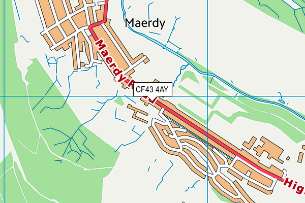 CF43 4AY map - OS VectorMap District (Ordnance Survey)