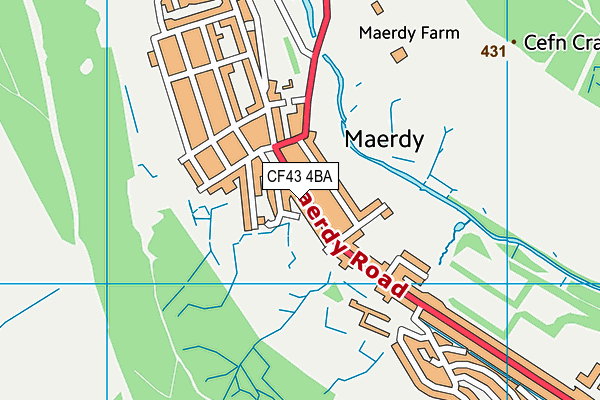 CF43 4BA map - OS VectorMap District (Ordnance Survey)