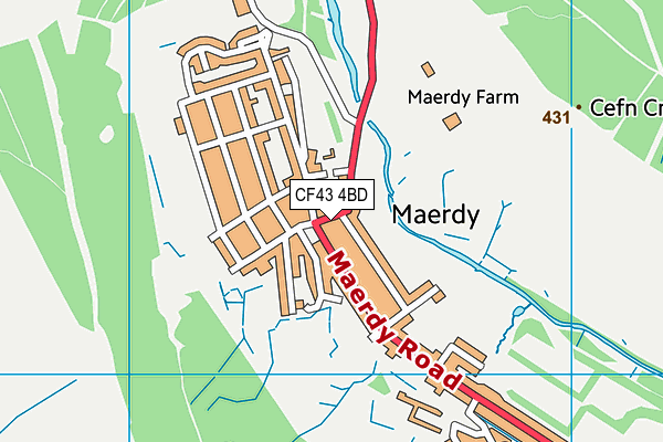 CF43 4BD map - OS VectorMap District (Ordnance Survey)