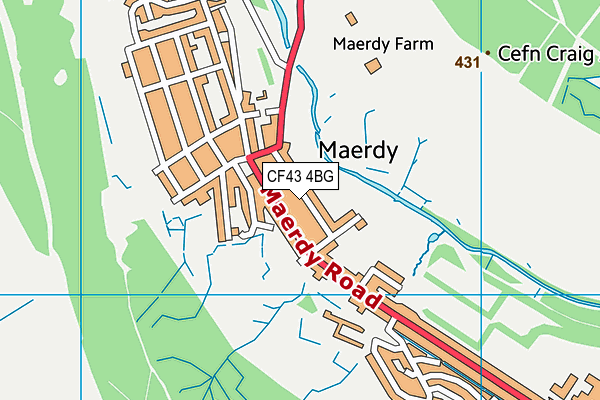 CF43 4BG map - OS VectorMap District (Ordnance Survey)