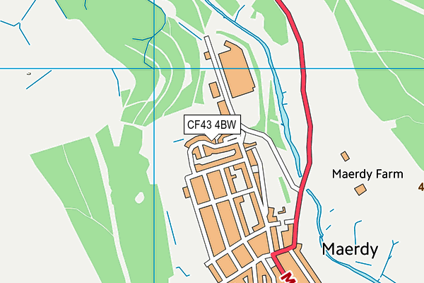 CF43 4BW map - OS VectorMap District (Ordnance Survey)