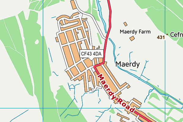 CF43 4DA map - OS VectorMap District (Ordnance Survey)