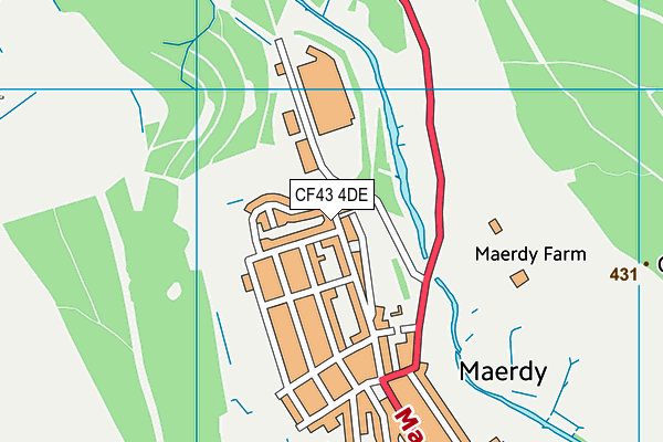 CF43 4DE map - OS VectorMap District (Ordnance Survey)