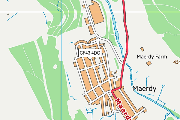 CF43 4DG map - OS VectorMap District (Ordnance Survey)