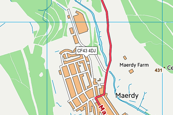 CF43 4DJ map - OS VectorMap District (Ordnance Survey)