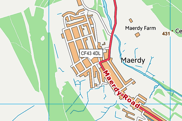 CF43 4DL map - OS VectorMap District (Ordnance Survey)