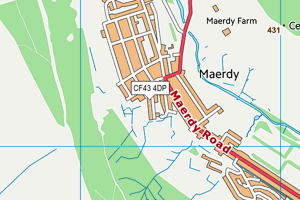 CF43 4DP map - OS VectorMap District (Ordnance Survey)