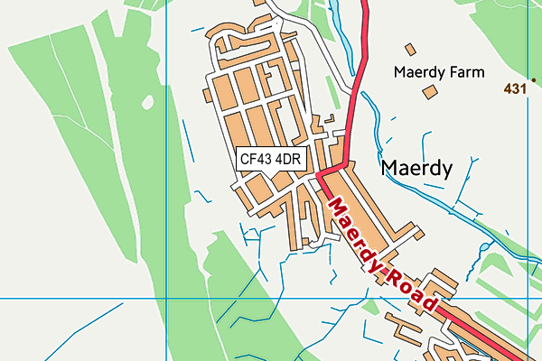 CF43 4DR map - OS VectorMap District (Ordnance Survey)