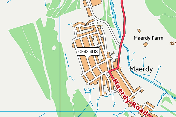 CF43 4DS map - OS VectorMap District (Ordnance Survey)