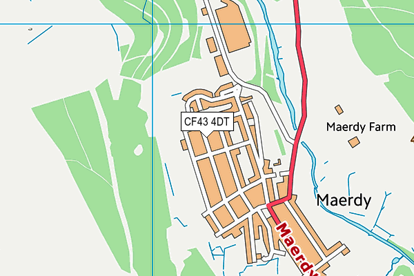 CF43 4DT map - OS VectorMap District (Ordnance Survey)