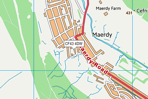 CF43 4DW map - OS VectorMap District (Ordnance Survey)