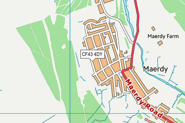 CF43 4DY map - OS VectorMap District (Ordnance Survey)