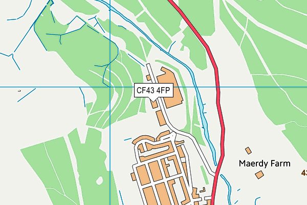 CF43 4FP map - OS VectorMap District (Ordnance Survey)