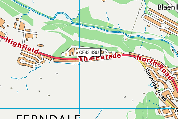 CF43 4SU map - OS VectorMap District (Ordnance Survey)