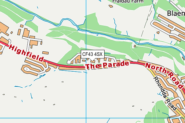 CF43 4SX map - OS VectorMap District (Ordnance Survey)