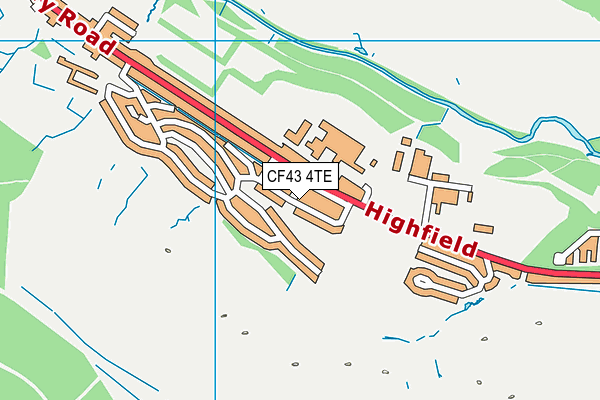 CF43 4TE map - OS VectorMap District (Ordnance Survey)