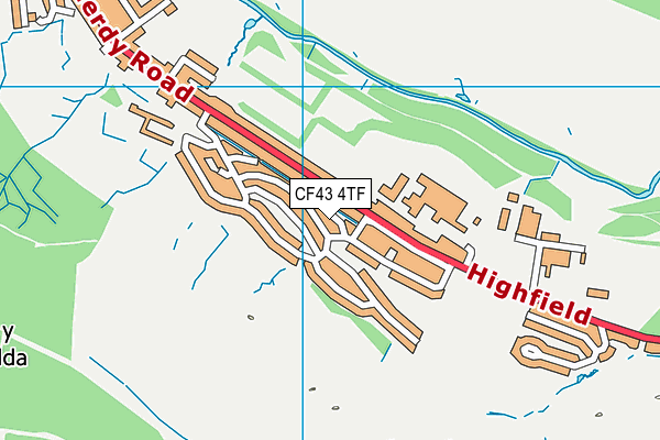 CF43 4TF map - OS VectorMap District (Ordnance Survey)