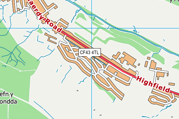 CF43 4TL map - OS VectorMap District (Ordnance Survey)