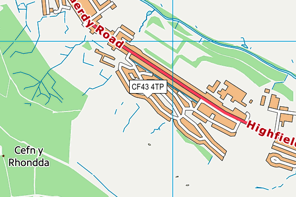 CF43 4TP map - OS VectorMap District (Ordnance Survey)