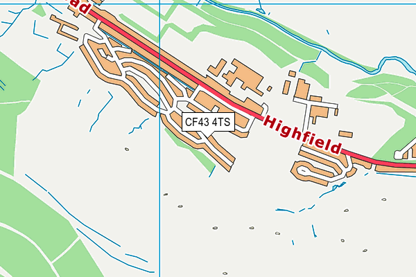 CF43 4TS map - OS VectorMap District (Ordnance Survey)