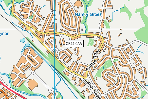 CF44 0AA map - OS VectorMap District (Ordnance Survey)