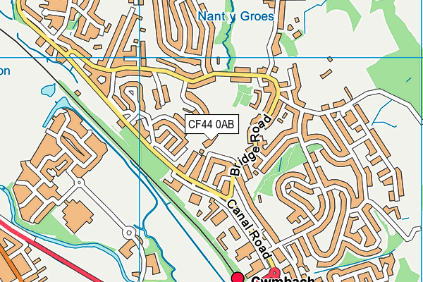 CF44 0AB map - OS VectorMap District (Ordnance Survey)