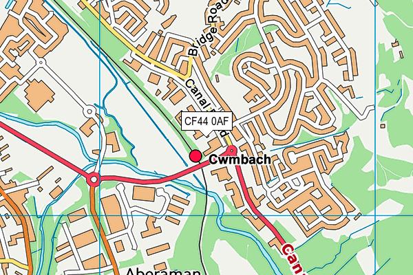 CF44 0AF map - OS VectorMap District (Ordnance Survey)