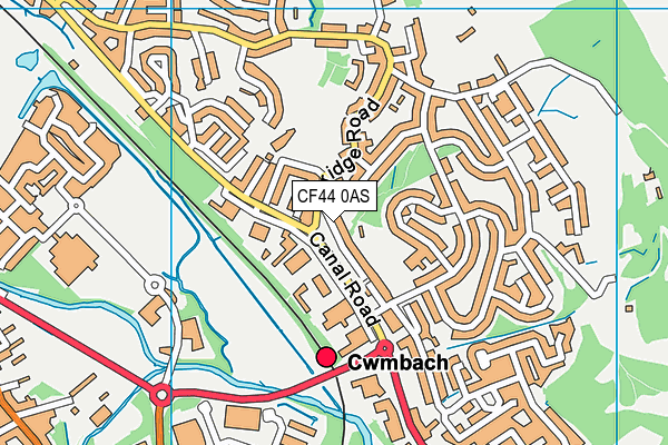 CF44 0AS map - OS VectorMap District (Ordnance Survey)