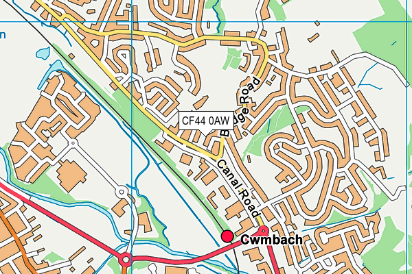 CF44 0AW map - OS VectorMap District (Ordnance Survey)