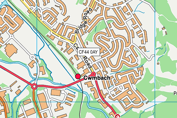 CF44 0AY map - OS VectorMap District (Ordnance Survey)