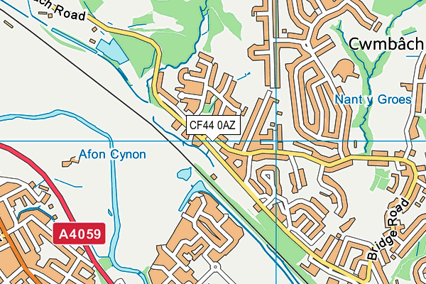 CF44 0AZ map - OS VectorMap District (Ordnance Survey)