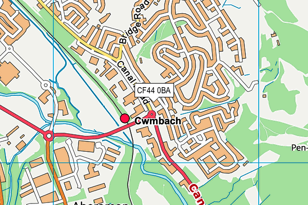 CF44 0BA map - OS VectorMap District (Ordnance Survey)