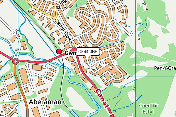 CF44 0BE map - OS VectorMap District (Ordnance Survey)