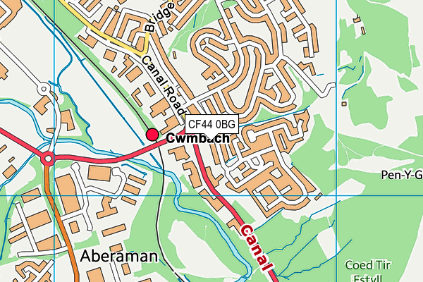 CF44 0BG map - OS VectorMap District (Ordnance Survey)