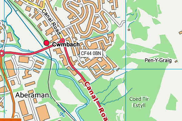 CF44 0BN map - OS VectorMap District (Ordnance Survey)