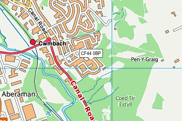 CF44 0BP map - OS VectorMap District (Ordnance Survey)