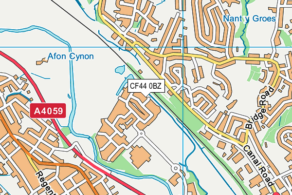 CF44 0BZ map - OS VectorMap District (Ordnance Survey)