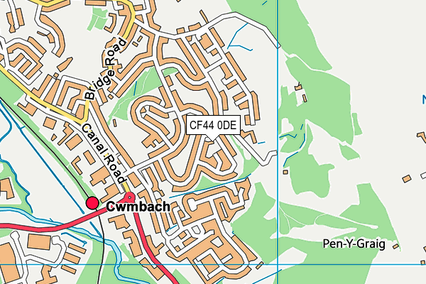 CF44 0DE map - OS VectorMap District (Ordnance Survey)