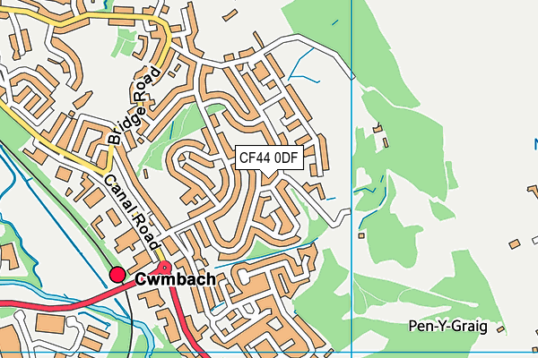 CF44 0DF map - OS VectorMap District (Ordnance Survey)