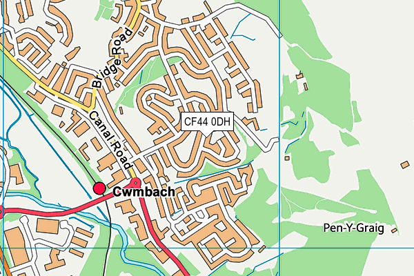 CF44 0DH map - OS VectorMap District (Ordnance Survey)