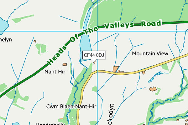 CF44 0DJ map - OS VectorMap District (Ordnance Survey)